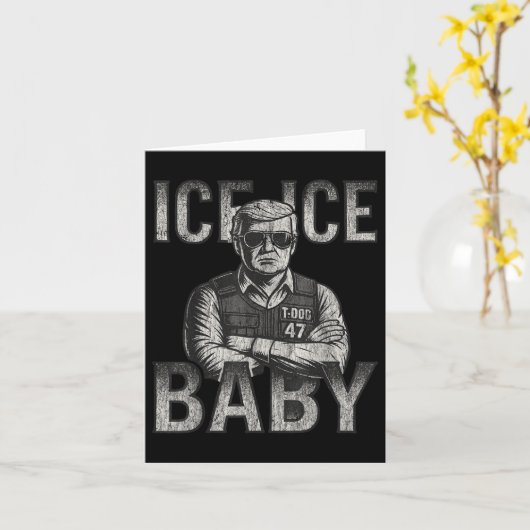 Ice Ice Baby Retro Funny Trump  カード (黄色い花)