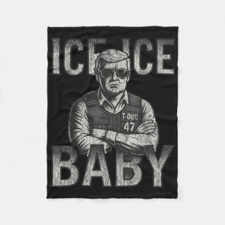 Ice Ice Baby Retro Funny Trump  フリースブランケット