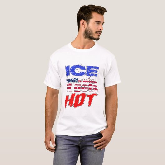 ICE Melts When It Gets Hot US Flag Political Art. Tシャツ (正面フル)