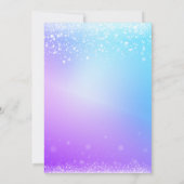 Ice number white glitter Girl 5th Birthday 招待状 (裏面)