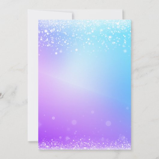 Ice number white glitter Girl 7th Birthday  招待状 (裏面)