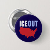 ICE OUT アンチトランプ USA 缶バッジ (正面&裏面)