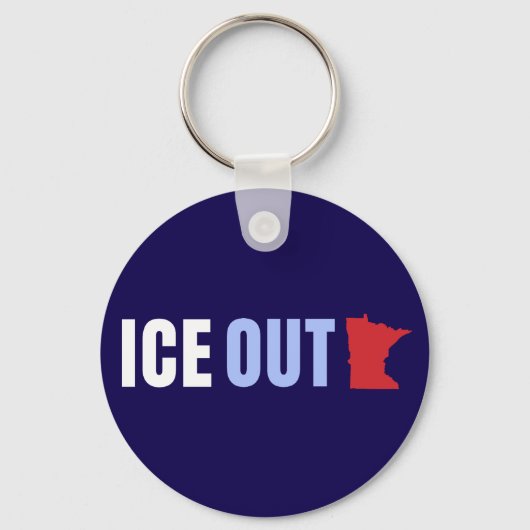 ICE OUT トランプ反対 キーホルダー (正面)