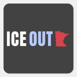 ICE OUT トランプ反対 スクエアシール