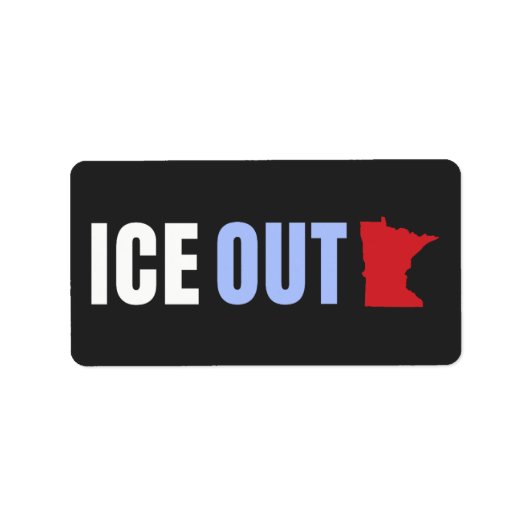 ICE OUT トランプ反対 ラベル (正面)