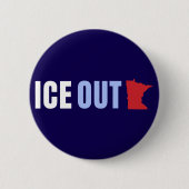 ICE OUT トランプ反対 缶バッジ (正面)