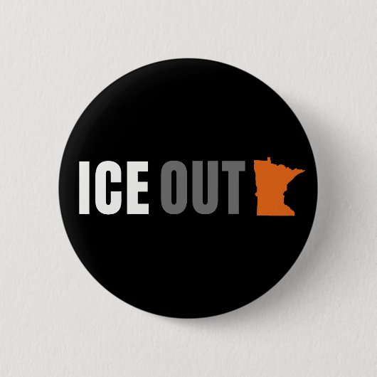ICE OUT 反トランプ アメリカ 缶バッジ (正面)