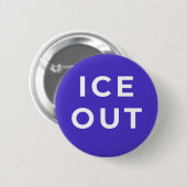 ICE OUT 抗議バッジ｜大胆な移民の正義 缶バッジ (正面&裏面)
