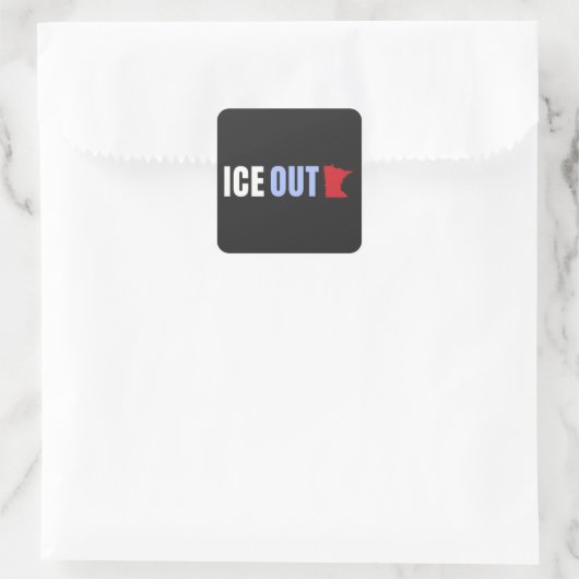 ICE OUT Anti Trump スクエアシール (バッグ)