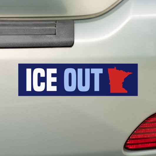 ICE Out Minnesota anti-ICE Protest バンパーステッカー (車上)