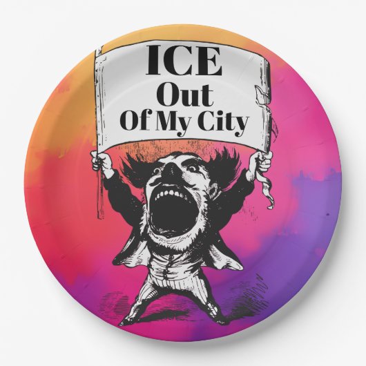 ICE Out of My City Paper Plate ペーパープレート (正面)