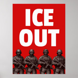 ICE OUT poster sign and download,  ポスター