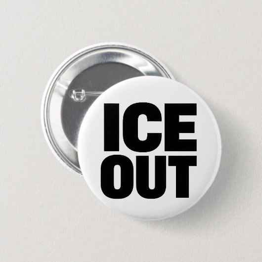 "ICE OUT" protest button 缶バッジ (正面&裏面)