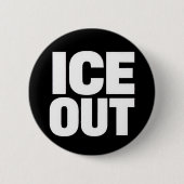 "ICE OUT" protest button 缶バッジ (正面)