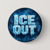 "ICE OUT" protest button 缶バッジ (正面)