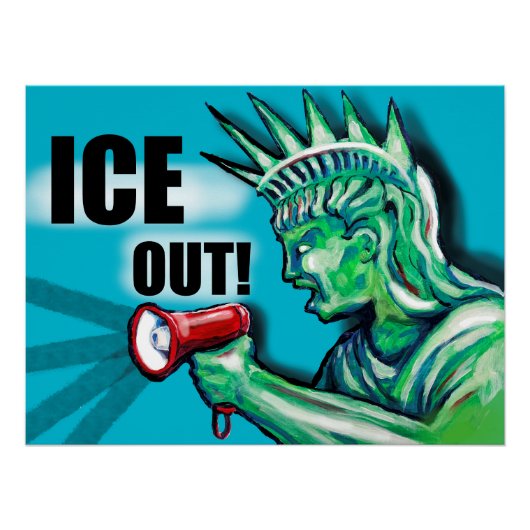 ICE OUT, protest Statue of Liberty ポスター (正面)