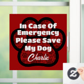 ICE Pet Safety Alertレッドポープリントハート名 ウィンドウサイン (ホーム)