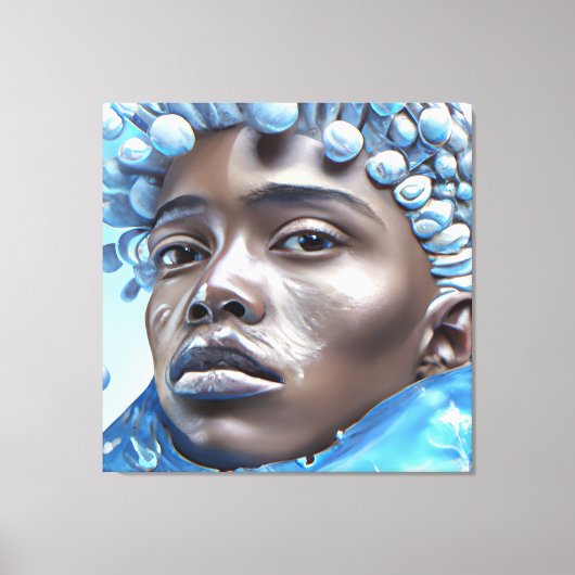 Ice Prince Melanin Black Boy Magic Bruh Winter Bro キャンバスプリント (正面)