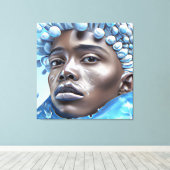 Ice Prince Melanin Black Boy Magic Bruh Winter Bro キャンバスプリント (インサイチュ (ウッドフロア))