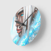 Ice Prince Melanin Black Boy Magic Bruh Winter Bro ラウンド壁時計 (傾斜)