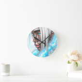 Ice Prince Melanin Black Boy Magic Bruh Winter Bro ラウンド壁時計 (ホーム)