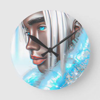 Ice Prince Melanin Black Boy Magic Bruh Winter Bro ラウンド壁時計