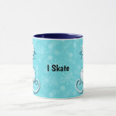 Ice Skate I Skate Personalized Mug Cup in Blue マグカップ (中央)