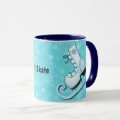 Ice Skate I Skate Personalized Mug Cup in Blue マグカップ (正面右)