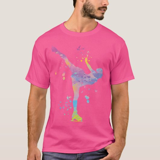Ice Skater Figure Skating Colorful Girls Ice Skati Tシャツ (正面)