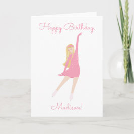 Ice Skater Folded Greeting Card カード