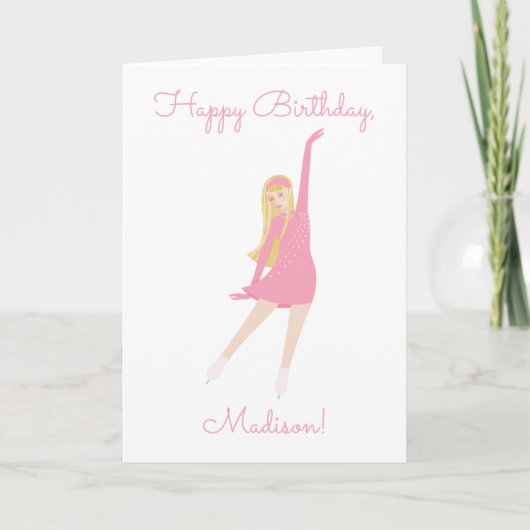 Ice Skater Folded Greeting Card カード (正面)