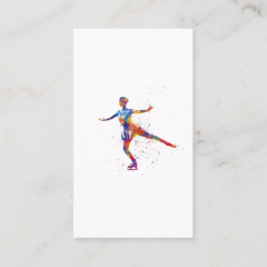 Ice skater in watercolor 名刺 (正面)