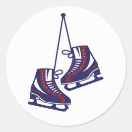Ice Skates Hockey Skates Red Blue ラウンドシール