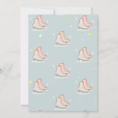 Ice skates Snowflakes Mint Green Birthday 招待状 (裏面)