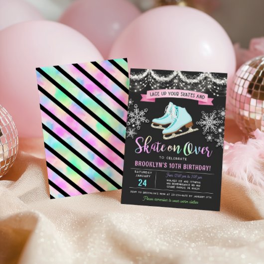 Ice Skating Birthday Invitation 招待状