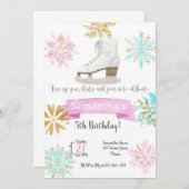 Ice Skating Birthday Invitation 招待状 (正面/裏面)
