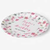 Ice Skating Birthday Party Pink ペーパープレート (アングル)