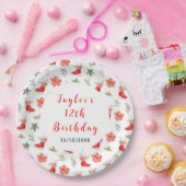 Ice Skating Birthday Party Red ペーパープレート (パーティー)