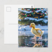 Ice Skating Christmas Duckling ポストカード (正面/裏面)