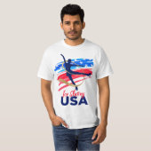Ice Skating Dance Support the Team T USA Flag Tシャツ (正面フル)