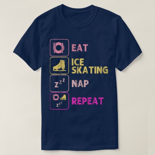 Ice Skating Eat Sleep Figure Skater Ice Skater Tシャツ (デザイン正面)