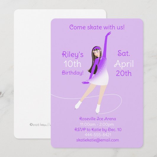 Ice Skating Party Invitation 招待状 (正面/裏面)