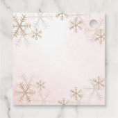 Ice Skating Pink Gold Snowflake Birthday Thank You フェイバータグ (裏面)
