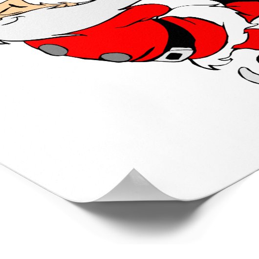 Ice Skating Santa ポスター (角)