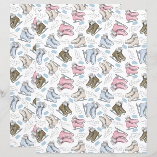 Ice Skating Scrapbook Paper (正面/裏面)