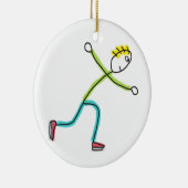 Ice Skating Stickman セラミックオーナメント (右)