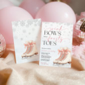 Ice Skating Teen Birthday Invitation - Pink Bow 招待状