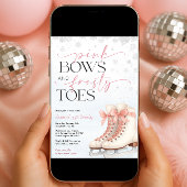 Ice Skating Teen Birthday Invitation - Pink Bow 招待状