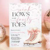 Ice Skating Teen Birthday Invitation - Pink Bow 招待状