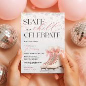 Ice Skating Teen Birthday Invitation - Pink Bow 招待状